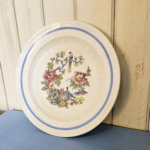 Vintage Plate with Flowering Tree Design - Picture 8 of 13